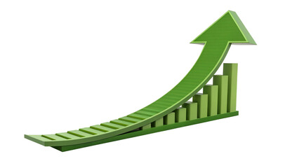 growth chart isolated on white.