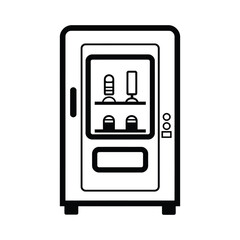 Vending Machine icon, vector, outline, silhouette, illustration, isolated on white background