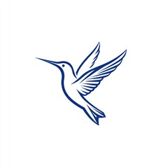 Obraz premium Simple hummingbird in flight, graphic design, Possible use logo, icon