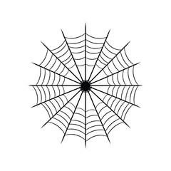 Spider web icon, vector, outline, silhouette, illustration, isolated on white background