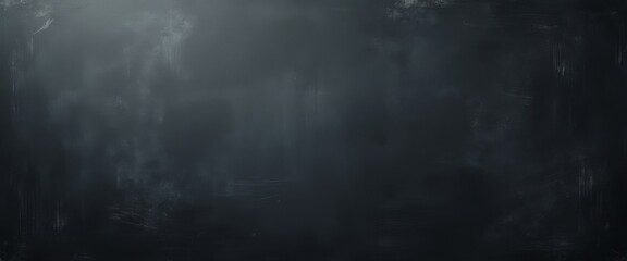 A blank black chalkboard with subtle erased chalk residue. A softly lit inviting backdrop, perfect for displaying notes, drawings, or educational content in a classroom or presentation. Copy space