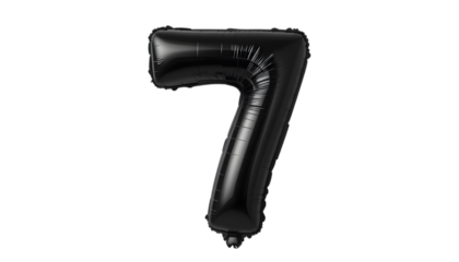 Black number seven foil balloon.