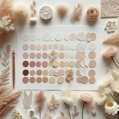 Color Palette Beige cream and soft pastels