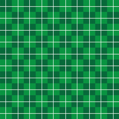 Plaid repeat pattern in green and white.Checkered tartan gingham seamless pattern. Geometric graphic vector illustration background design for fabric and prints.