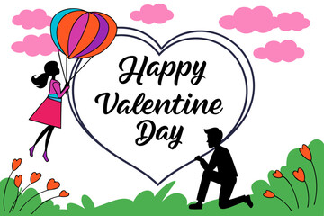 happy valentine day   card with child