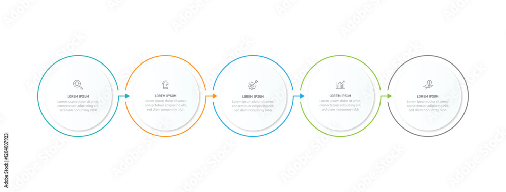 Wall mural infographic business concept design with icons and 5 options or steps. thin line vector. can be used