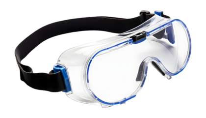 Clear safety glasses with adjustable headband.