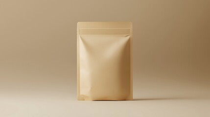 A clean, minimalistic paper pouch with a zip-lock seal, isolated on a neutral surface.