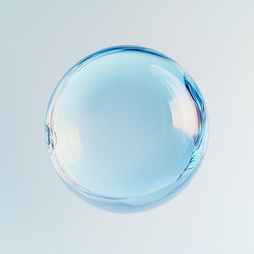 water liquid bubble, drops, transparent sphere ball, moisture serum, molecules soap, water splash,3d render