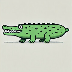 Obraz premium An illustration of a crocodile blending into a cucumber