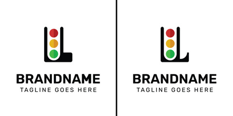 Letter L Traffic Light Logo Set, for  in technology, navigation, transportation, or communication companies