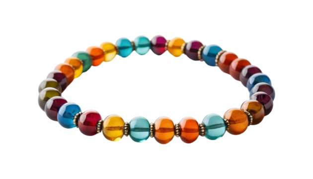 Colorful gemstone beaded bracelet.