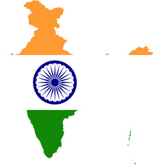 Map of India with Flag Overlay