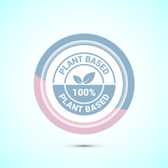 Plant based product icon design illustration. plant based food, natural ingredients. Pastel color button design