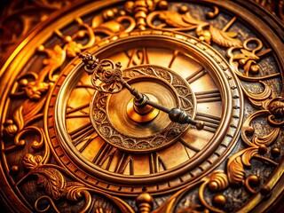 Obraz premium Vintage Clock Close-up: Deadline & Time Management Stock Photo