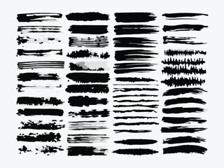 Set of vector handpainted brush marks
