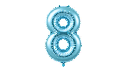 Light blue number eight foil balloon.