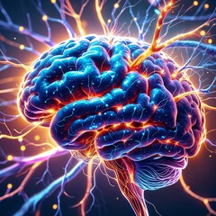 close up of human brain, neurons firing, neural extensions, cognitive learning plasticity
