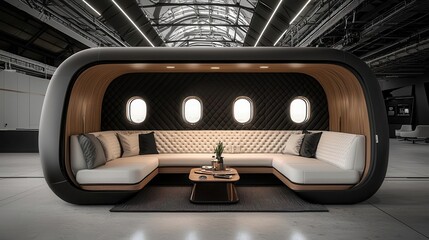 Obraz premium Egglike luxury pod with glossy exteriors and quilted interiors, an exclusive design for jetsetters