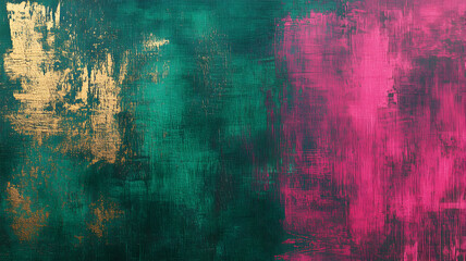 Obraz premium un fondo con textura para cuadro decorativo diseño y arte creativo y moderno minimalista verde con magenta o rosa con dorado con espacio de copia diseño creativo elegante