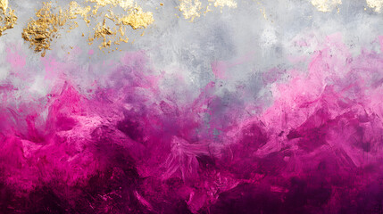 Fototapeta premium un fondo con textura color magenta con gris y detalles en color dorado color oro cuadro decorativo con efecto de humo o liquido de acrilico o al oleo diseño artistico