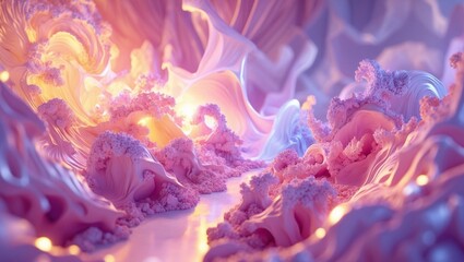 a mesmerizing, intricately detailed illustration of an abstract background, radiating a vibrant, soft glow that illuminates the entire scenery can be used as background, texture, wallpaper