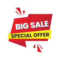 Big sale tag banner vector design for business shopping online website on isolate background
