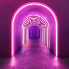 Fototapeta premium Futuristic Geometric Design with Neon Lighting