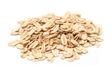 rolled oats isolated white background