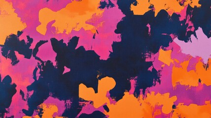 Abstract colorful texture with bold shades of pink, purple, and orange featuring a chaotic pattern and Copy Space for text placement