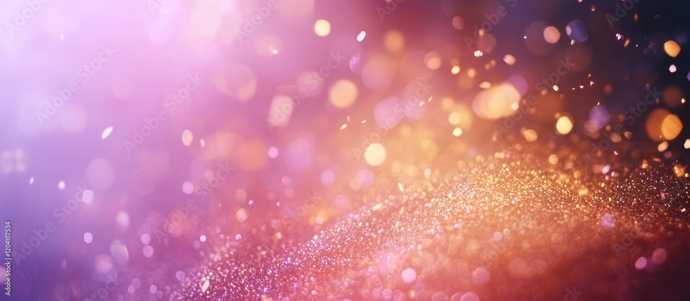 Poster colorful bokeh lights with a sparkling effect in a gradient background providing copy space for text