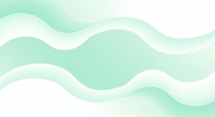 Abstract Mint Green Wave Background Soft Pastel Gradient Fluid Design Modern Wallpaper