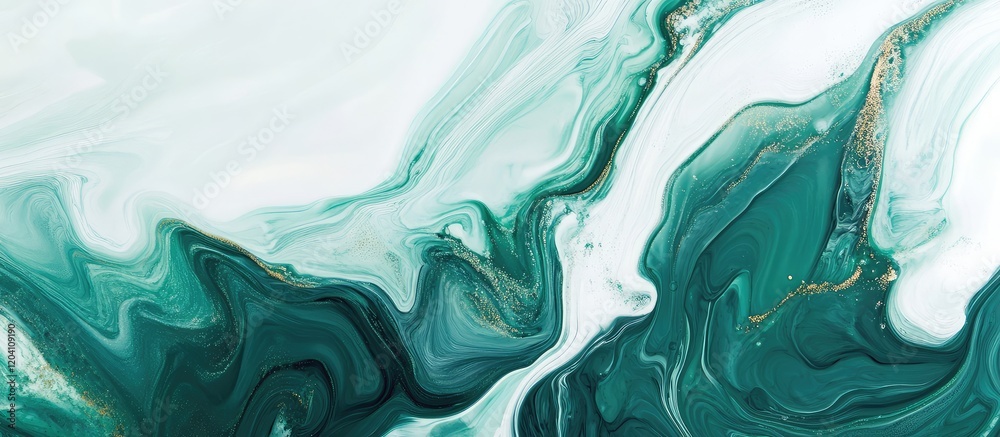 Aufkleber abstract turquoise and white fluid art background with smooth waves and flowing patterns ideal for u