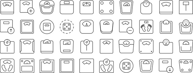 Floor Scale Modern Outline Style Icons for Design, Cards, Apps, Social Networks