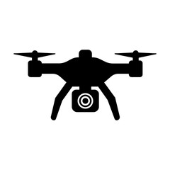 Rc drone quadcopter with camera black symbol - illustration for the web