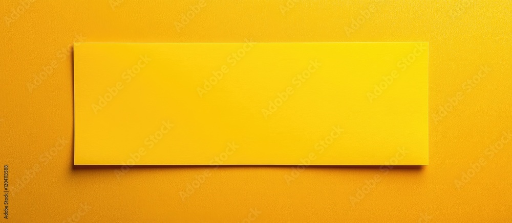 Poster yellow rectangular sheet on a vibrant yellow background with ample copy space for text or design ele