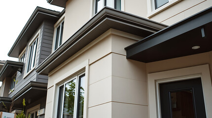 Modern House Exterior: Contemporary Home Architecture and Design. New Construction, Luxury Real Estate Property