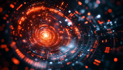 Obraz premium abstract technical background of a quantum computer power surge