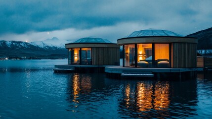 Luxury Floating Cabins on a Tranquil Lake, Iceland