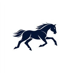 Silhouetted running horse graphic