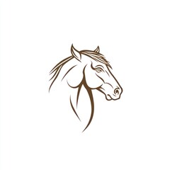 Fototapeta premium Horse head profile, line art, graphic design, simple, minimalist, animal, elegant, vector illustration