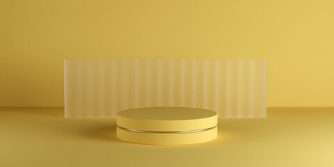 Yellow Minimalistic abstract product podium, empty product stage