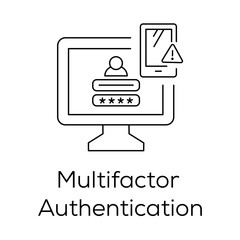 Multi-Factor Authentication Icon -Lock and Keypad Representing Secure Login
