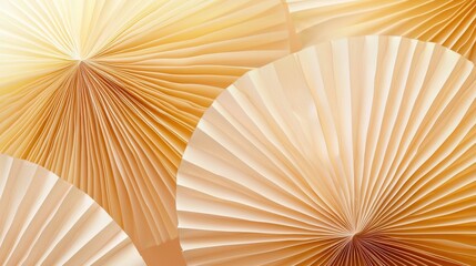 Elegant paper fan textures under bright lighting luxurious display abstract art refined setting close-up view