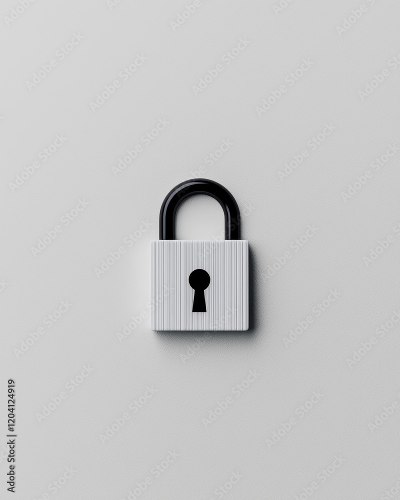 Poster enhancing online security practices protecting data with lock symbol digital space image analysis mi