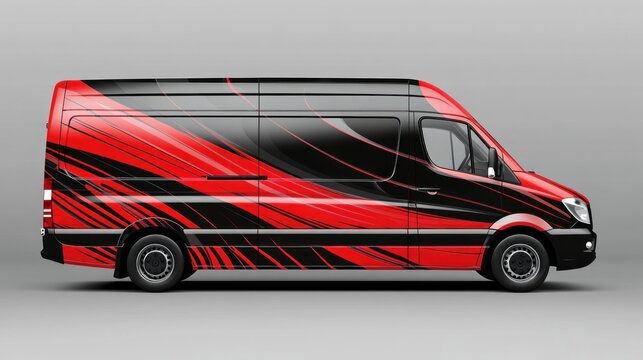 Red black van design studio backdrop