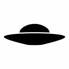 UFO plane icon. Silhouette image