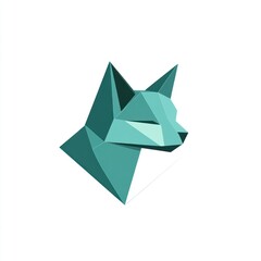 Geometric Fox Head Illustration, use in animal design or digital art