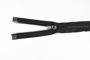 Zipper on white background with clipping path