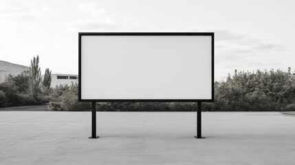 Fototapeta premium Blank billboard, industrial area, mockup, advertising